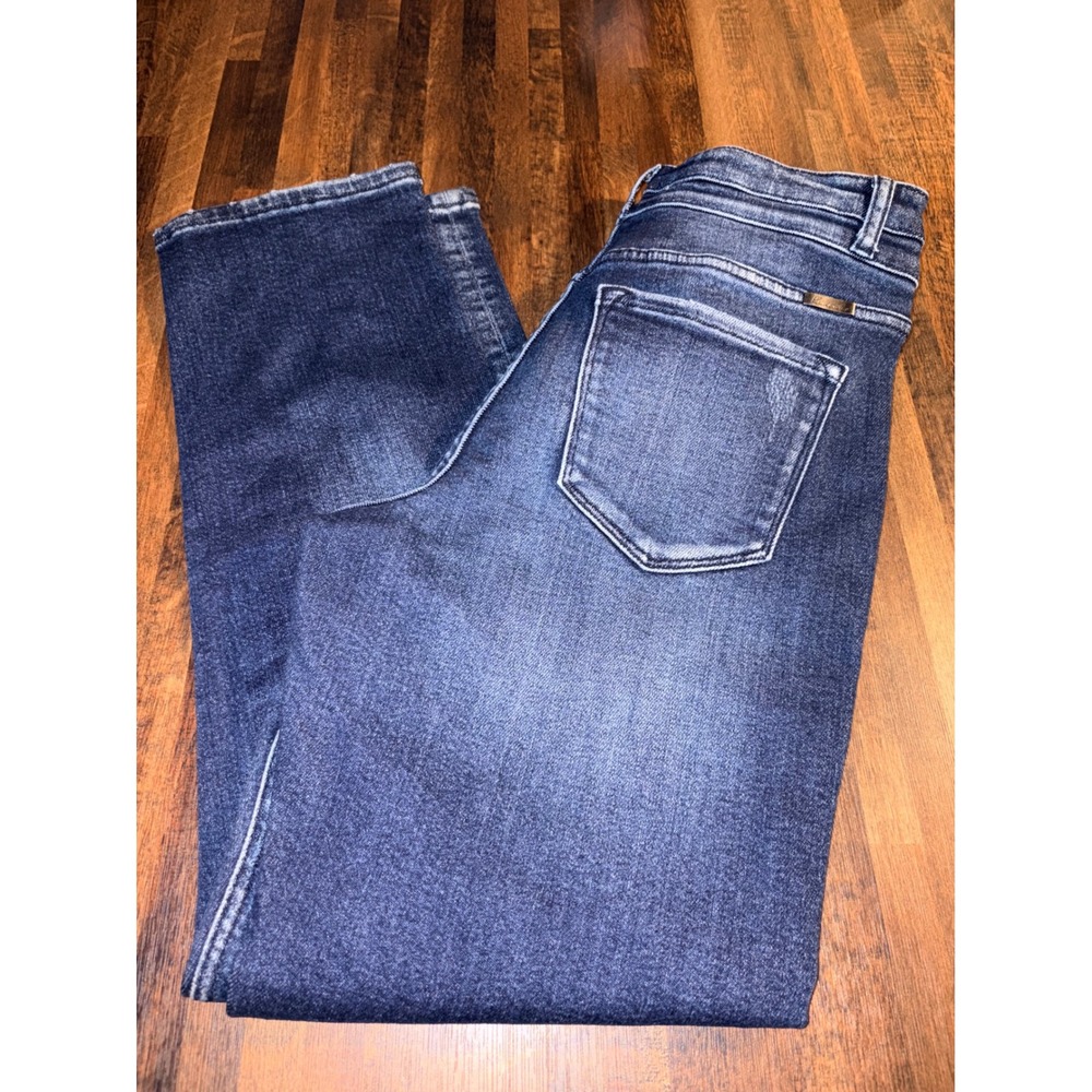Kancan Womens High Rise Straight Leg Distressed Dark Wash Jeans KC5217D 11/29